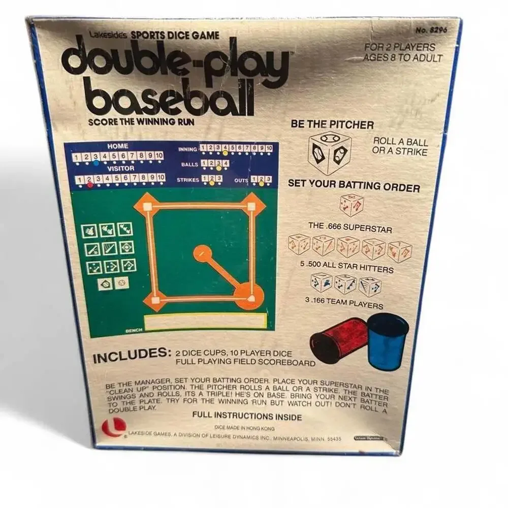 SEALED Vintage 1979 Lakeside Double Play Baseball Dice Game BNIB Factory Sealed